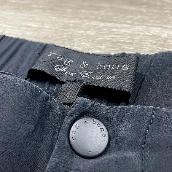 Rag & Bone Store Exclusive Black Silk and Lycra Relaxed Fit Tapered Trousers - Picture 10 of 11